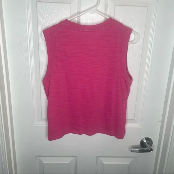 Faherty Sunwashed Slub Muscle Tank Organic Cotton In Cone Flower Pink S - Picture 3 of 9